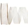LaRibbons Ivory Ribbon Wired Christmas Dupioni Cream, 1" x 10 Yards view 1