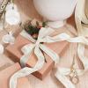 LaRibbons Ivory Ribbon Wired Christmas Dupioni Cream, 1" x 10 Yards view 4