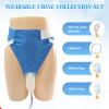 DWCHECK Wearable Urine Collection Bag External Catheter for Men,Reusable Portable Silicone Urinal with 1000ml and 2000ml Urine Catheter Bags,Blue view 3