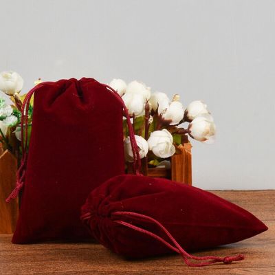 10-100pcs Velvet Drawstring Pouch Jewelry Baggie Ring Party Wedding Gift Bag LOT (Wine Red,15x20cm,50pcs)