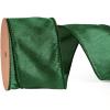 LaRibbons Green Ribbon Wired 2.5 Inch x 10 Yards Forest Green Dupioni Ribbon for Christmas Gift Wrapping Flower Bouquet Wreath Bow Party Home Decoration view 1