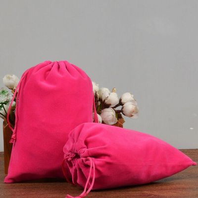 10-100pcs Velvet Drawstring Pouch Jewelry Baggie Ring Party Wedding Gift Bag LOT (Rose,15x20cm,100pcs)