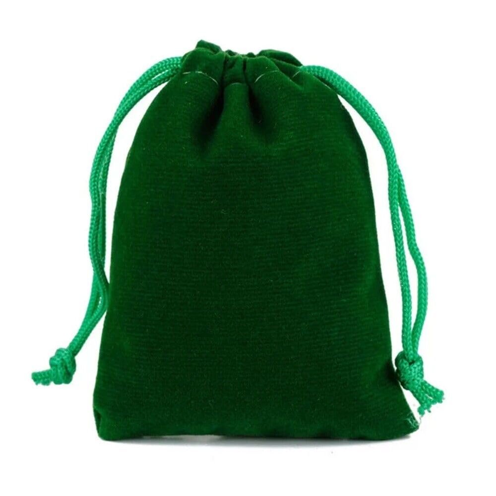 10-100pcs Velvet Drawstring Pouch Jewelry Baggie Ring Party Wedding Gift Bag LOT (Green,8x10cm,100pcs)
