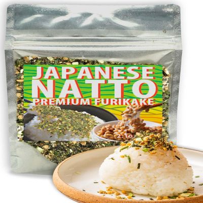 Crispy Natto Furikake Japanese Rice Seasoning with Roasted Sesame & Seaweed, Traditional Topping for Rice, Sushi & Onigiri, 2.1oz (60g)