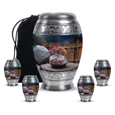 LEXFAY Tree Burial Urn for Ashes Adult Male - Funeral Urns for Human Ashes Adult Female - Human Urns for Dad - Keepsake Small Urn for Mom Combo of 4