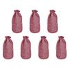 Jucobee Deep Red Shade Jute Bottle Bags Set of 7 Reusable Drawstring Pouches (13.77 x 7.09 x 3.93) for Elegant, Eco-Conscious Gifting view 1