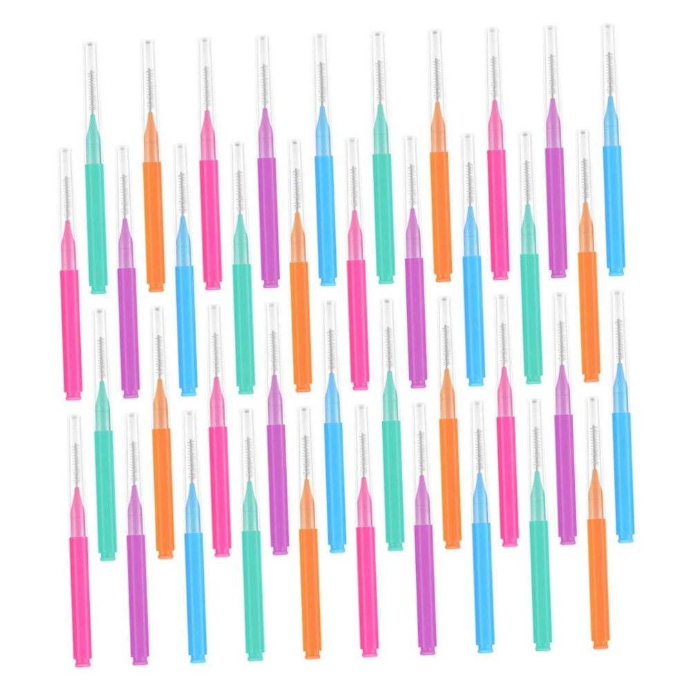 WRITWAA 50pcs Interdental Brushes for Cleaning Ergonomic Mini Cleaning Tool Portable Flossers Spiral Brush for Oral and Travel