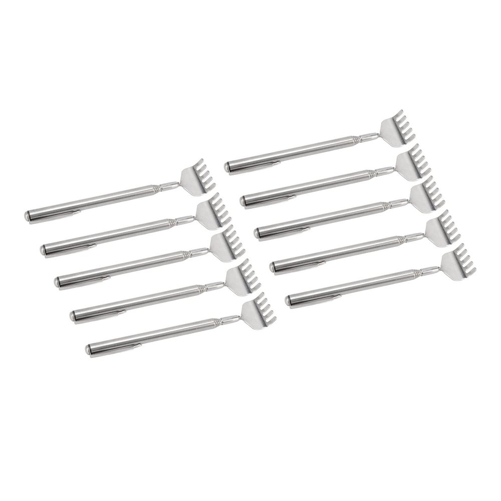 10pcs Back Scratcher Extendable Portable Foldable Back Scratcher Telesco with Pocket Clamp/Holder for Relieve Itching Five Section Teles Handle: The Expandable Back Scraper Has a Five