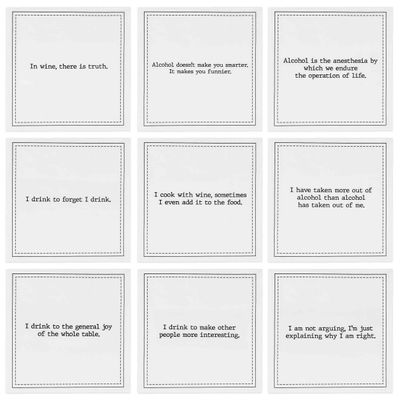 100 Pack Wine Quotes Cocktail Napkins Funny Drink Sayings Beverage Paper Napkins for Parties, Dinner, Entertaining