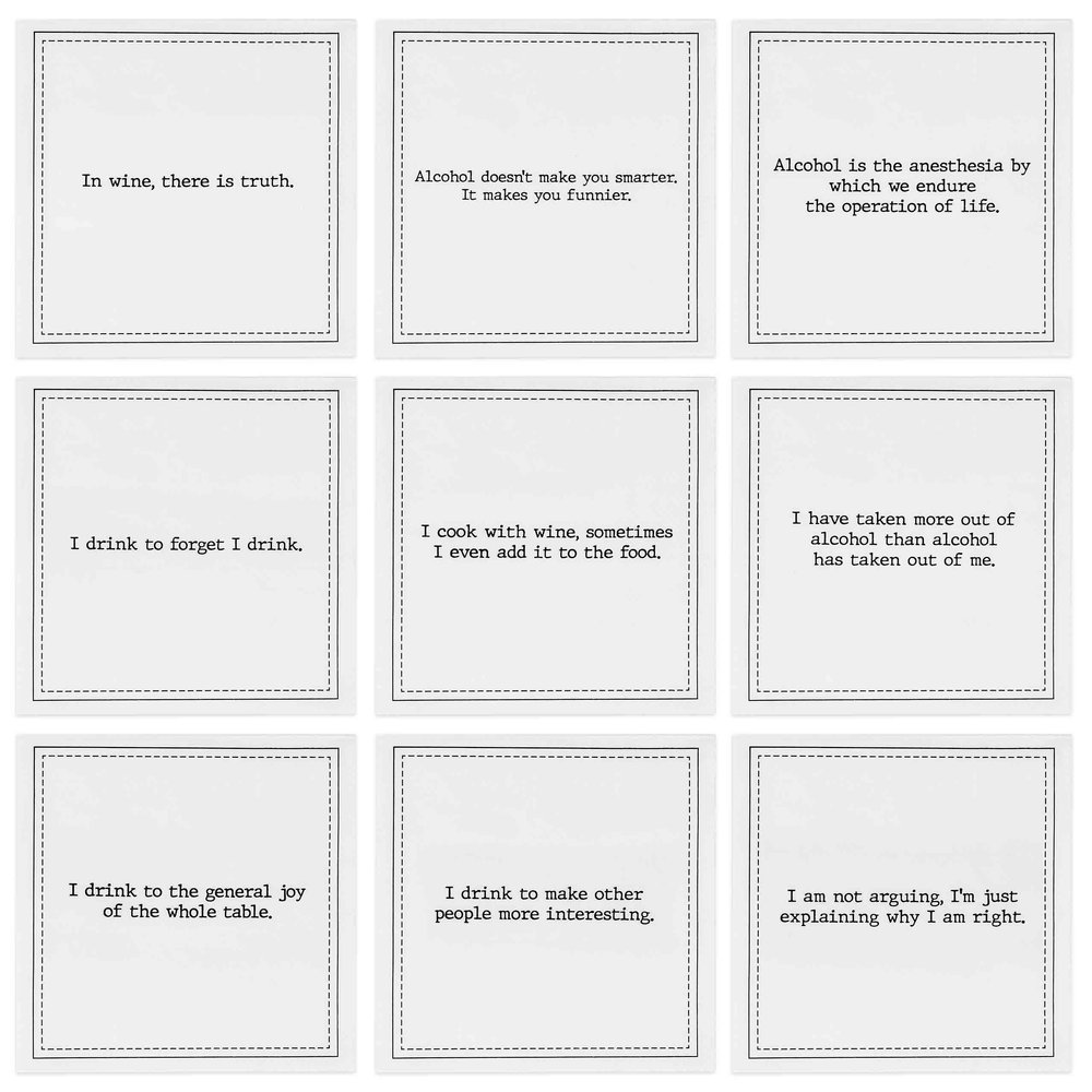 100 Pack Wine Quotes Cocktail Napkins Funny Drink Sayings Beverage Paper Napkins for Parties, Dinner, Entertaining