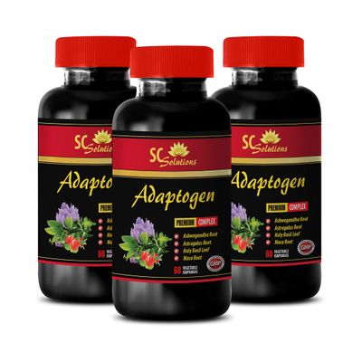 ADAPTOGEN Supplement - Astragalus Root, Rhodiola rosea, Holy Basil Leaf, Amla Fruit, Eleutherococcus senticosus, Schisandra Fruit, Panax Ginseng, Maca, Adaptogen Blend, Natural 3Bot