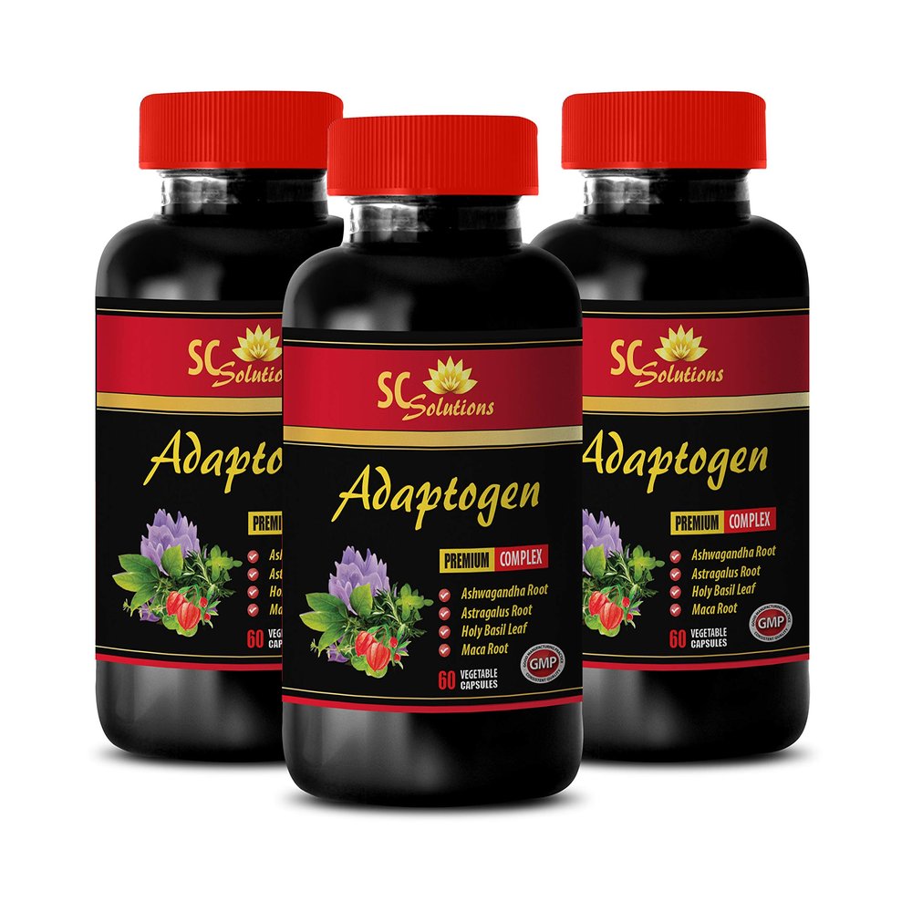 ADAPTOGEN Supplement - Astragalus Root, Rhodiola rosea, Holy Basil Leaf, Amla Fruit, Eleutherococcus senticosus, Schisandra Fruit, Panax Ginseng, Maca, Adaptogen Blend, Natural 3Bot