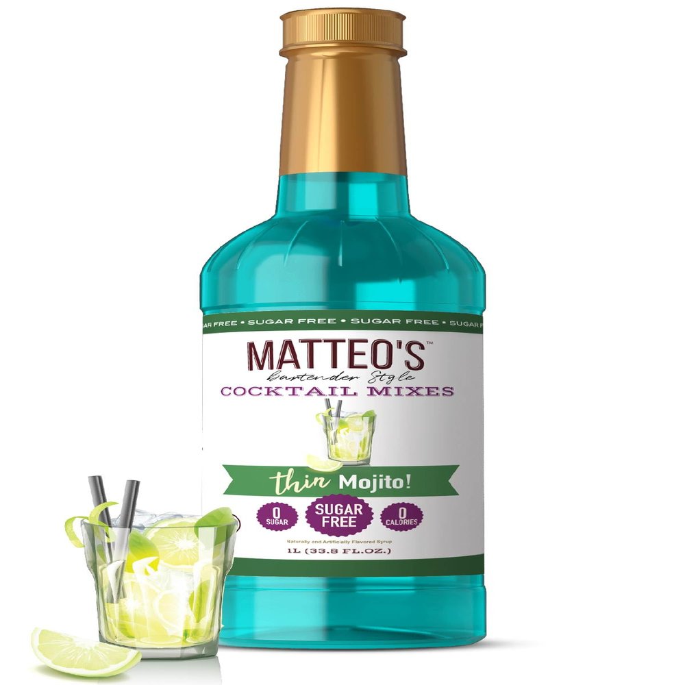 Matteo's Sugar-Free Mojito Mix, 33.8 Fl Oz Cocktail Mixer