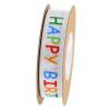 GALPADA 1roll Happy Birthday Decorative Ribbon Satin Craft Tape for Party Packaging Wrapping and Projects Wide Reusable view 1