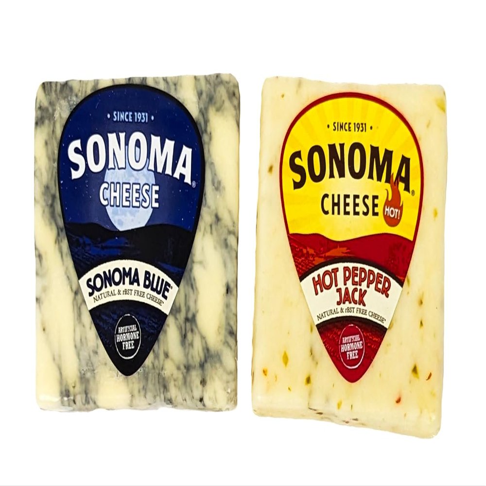 California Blue Cheese (2 x 5.3 oz) and Hot Pepper Jack Cheese (2 x 5.3 oz)