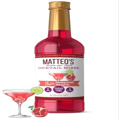 Matteo's Sugar-Free Pomegranate Margarita Mixer,Zero Carb 33.8 fl.oz