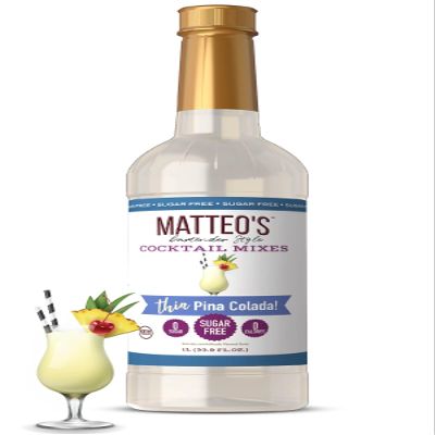 Matteo's Sugar-Free Pina Colada Mixer, Zero-Carb 33.8 fl.oz