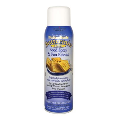 Butter Buds Buttermist Garlic, Food Spray and Pan Release High-Smoke Point Cooking Oil Spray Made with Natural Butter and Herb Flavors, 17 Oz