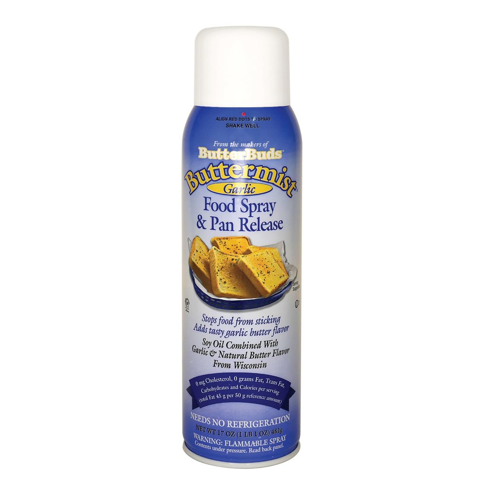 Butter Buds Buttermist Garlic, Food Spray and Pan Release High-Smoke Point Cooking Oil Spray Made with Natural Butter and Herb Flavors, 17 Oz