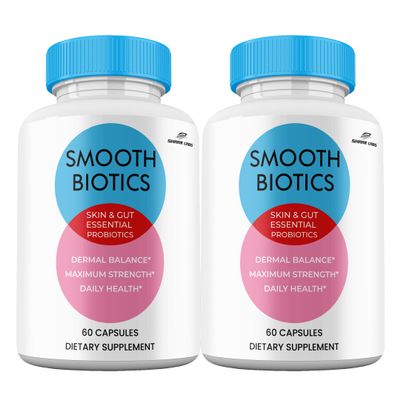 (2 Pack) Smooth Biotic Capsules, All Natural Skin and Gut Capsules, SmoothBiotic Supplement Premium Maximum Strength, 2 Month Supply