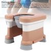 ViaGasaFamido Portable Commode Chair, Shower Chair Non Slip Bedside Toilet with Ergonomic Design Multifunctional Plastic Potty Chair for Bathing, Toilet Use (Coffee) view 3