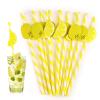 20 PCS Lemon Paper Straws, Yellow Paper Straw Lemonade Stand Supplies Disposable Lemon Yellow Decorative Straws ECO Drinking Straw for Cocktails, Lemonade, Daily Use and Holiday Party view 1