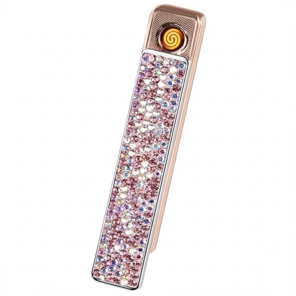 Electric Pink Lighter, USB Flameless Coil Lighter Electronic Rechargeable