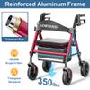 HOMLAND Rollator Walker for Seniors with Seat, Foldable Lightweight Aluminum Rolling Walker with 8" All-Terrain Wheels, Adjustable Height, Storage Bag & Hand Brakes, Ergonomic Indoor Outdoor Aid view 2