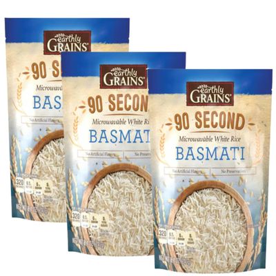 3 -Packs - Ready to Serve Basmati Rice 8.8 oz Microwavable White Basmati Rice Fully Cooked Fluffy Fragrant Ready in 90 Seconds Convenient Meal or Side Dish