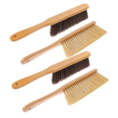 Hemobllo 4pcs Wooden Handle Bed Brush Styling Brush for Pet Hair Cleaning Sofa Dusting