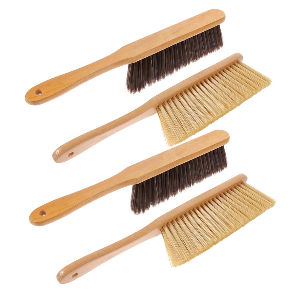 Hemobllo 4pcs Wooden Handle Bed Brush Styling Brush for Pet Hair Cleaning Sofa Dusting