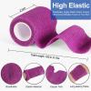 24 Pack 2 Inch x 5 Yards Self Adhesive Bandage Wrap, Elastic Cohesive Wrap 2 inch Vet Wrap Bandage Tape, Purple Grip Tape for Athletic, Sports, Wrist, Ankle Sprains view 2