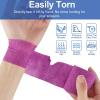24 Pack 2 Inch x 5 Yards Self Adhesive Bandage Wrap, Elastic Cohesive Wrap 2 inch Vet Wrap Bandage Tape, Purple Grip Tape for Athletic, Sports, Wrist, Ankle Sprains view 3