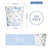 Crisky 6oz Paper Cups Dixie Cup[300 Pack], Disposable Bathroom Cups, Elegant Blue Floral Small Mouthwash Cup, Hot/Cold Beverage Coffee, Dessert for Birthday Parties, Home-use, Picnics, Ceremonies view 3