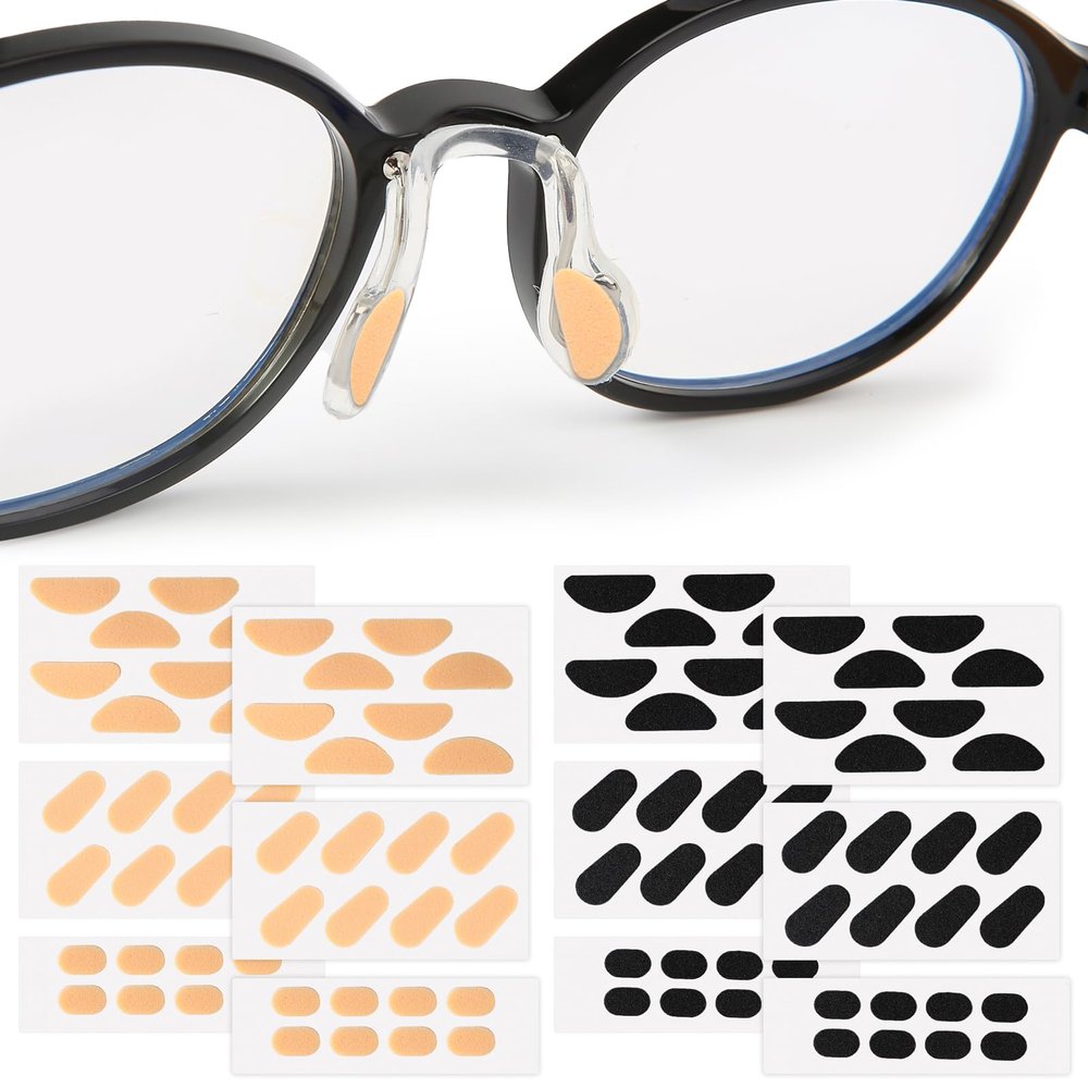 48 Pairs of Eyeglasses Nose Pads, Soft Comfortable Nose Pads for Glasses Comfort, Self-Adhesive Non-Slip Soft Foam, 12 Sheets