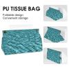 Swimming Pool Water Tissue Box Cover Rectangle Modern PU Leather Tissue Holder Farmhouse Napkin Holders Decorative Tissues Box Holder for Bathroom Kitchen Office Bedroom Dresser view 4