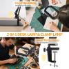 10X Magnifying Glass with Light and Stand: 2-in-1 LED Lighted Magnifier Lamp with Clamp - Hands Free Magnifying Glasses Desk Lamp for Reading Close Work Painting Craft Hobby view 3