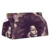 African Hair Black Women Tissue Box Cover Rectangle Modern PU Leather Tissue Holder Farmhouse Napkin Holders Decorative Tissues Box Holder for Bathroom Kitchen Office Bedroom Dresser view 1