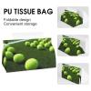 Tennis Balls Tissue Box Cover Rectangle Modern PU Leather Tissue Holder Farmhouse Napkin Holders Decorative Tissues Box Holder for Bathroom Kitchen Office Bedroom Dresser view 4