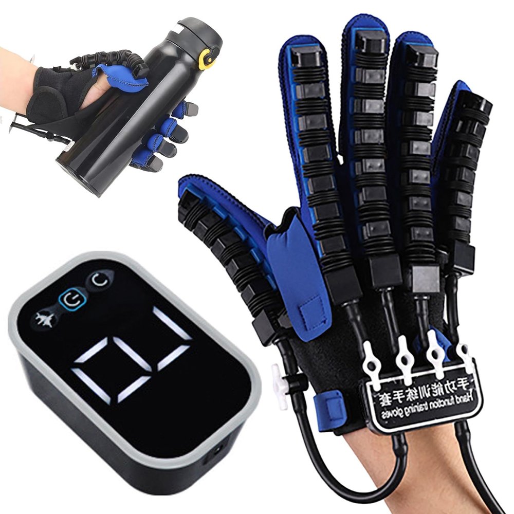 FGNJJKL Rehabilitation Robot Gloves Equipment for Stroke Recovery, Finger and Hand Function Physical Rehabilitation Trainer, Strength and Speed Adjustable
