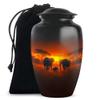Elephant Sunset Cremation Urn, Large Urn for Human Ashes Adult, Funeral Urns for Human Ashes, Urns for Human Ashes Adult Female, Size 10-inch view 1