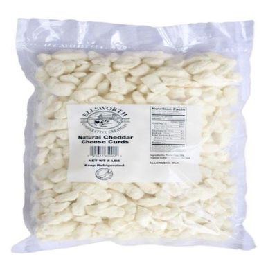 Ellsworth Fresh White Cheddar Cheese Curds, Creamy, Mild, All-Natural, rBST-Free, Premium Quality, 2 Count 5 lb, 10 lb Case