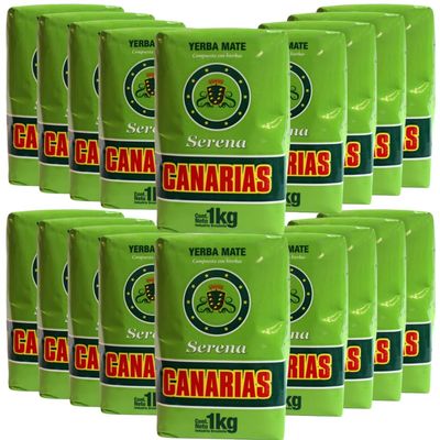 18-Pack Canarias Serena Herbal Yerba Mate Tea, Yerba Mate Compuesta From Uruguay, Super Combo, 1 kg / 2.2 Lbs each bag