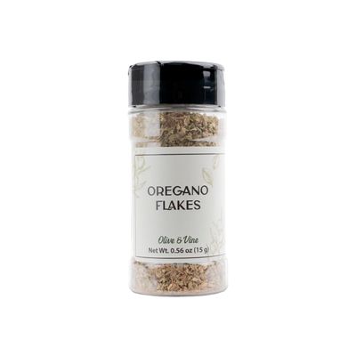Olive & Vine Oregano Flakes, Earthy & Aromatic, Seasoning for Pizza, Pasta, Salads, with Rich Tradition, Authentic Taste, For Global Recipes (0.56 Ounce)