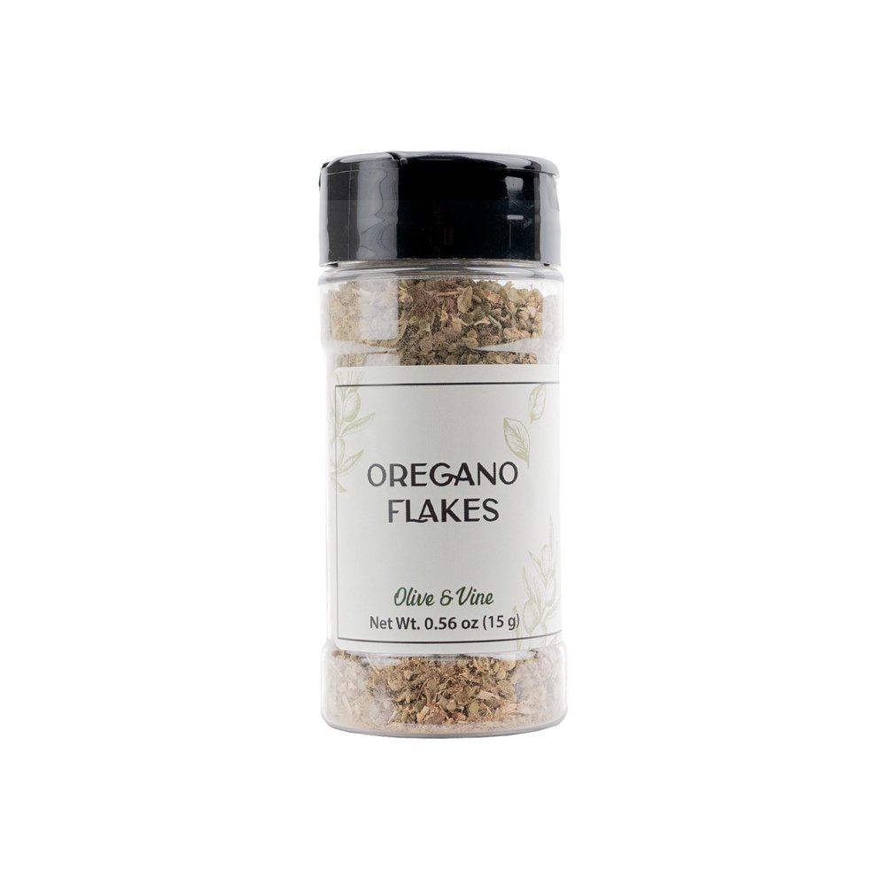 Olive & Vine Oregano Flakes, Earthy & Aromatic, Seasoning for Pizza, Pasta, Salads, with Rich Tradition, Authentic Taste, For Global Recipes (0.56 Ounce)