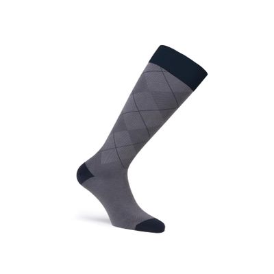 JOBST Style SoftFit Compression Socks Knee High 30-40 mmHg, Closed Toe, Large, Full Calf, Petite, Argyle Gray