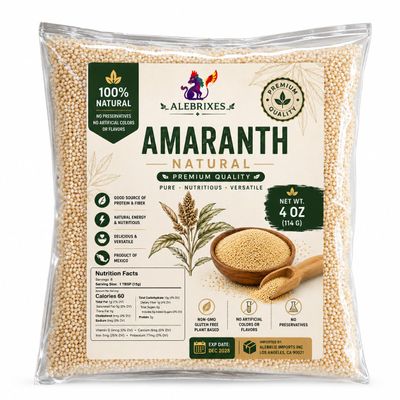 Alebrixes - Amaranth Grain 4 Oz (114 G) - Premium Quality Natural Amaranth - Amaranto Natural Premium | Imported from Mexico