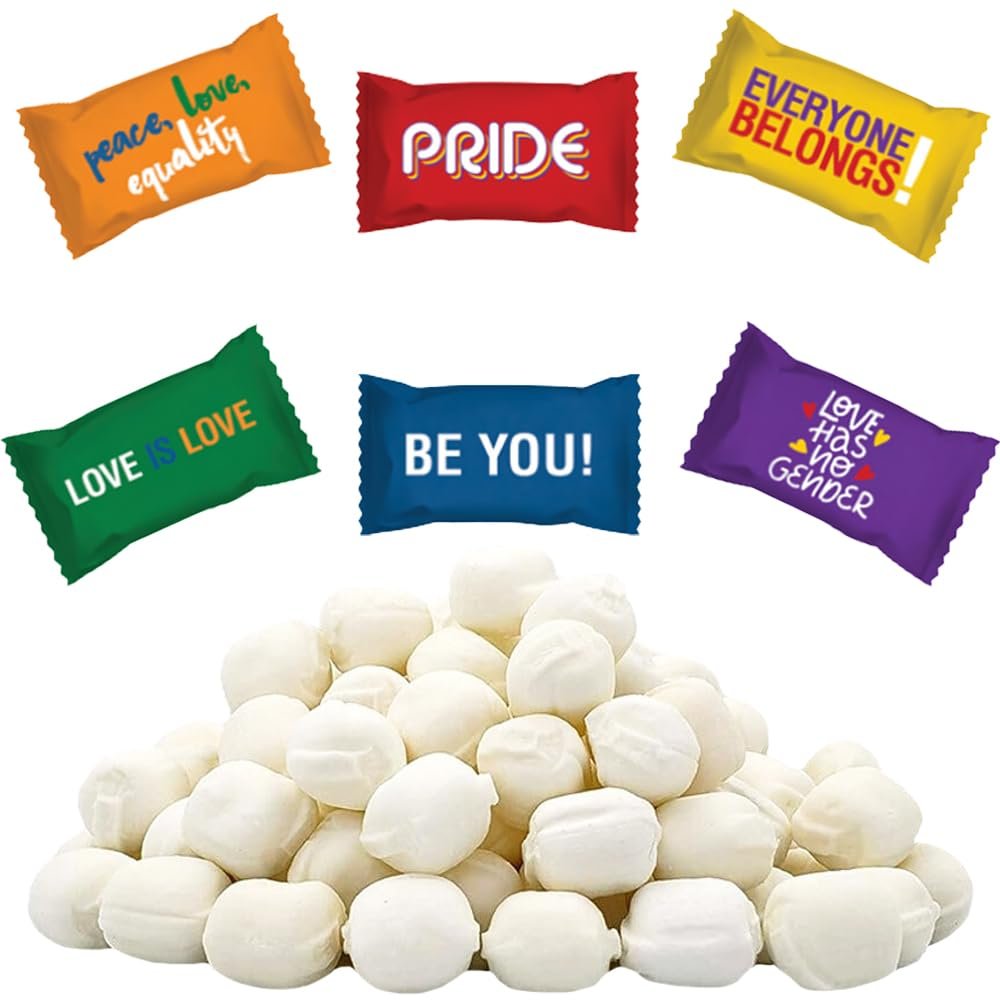 Fruidles Rainbow Pride Buttermints, Mint Candies, After Dinner Mints, Butter Mint Candy, Fat-Free, Individually Wrapped (110 Pieces)