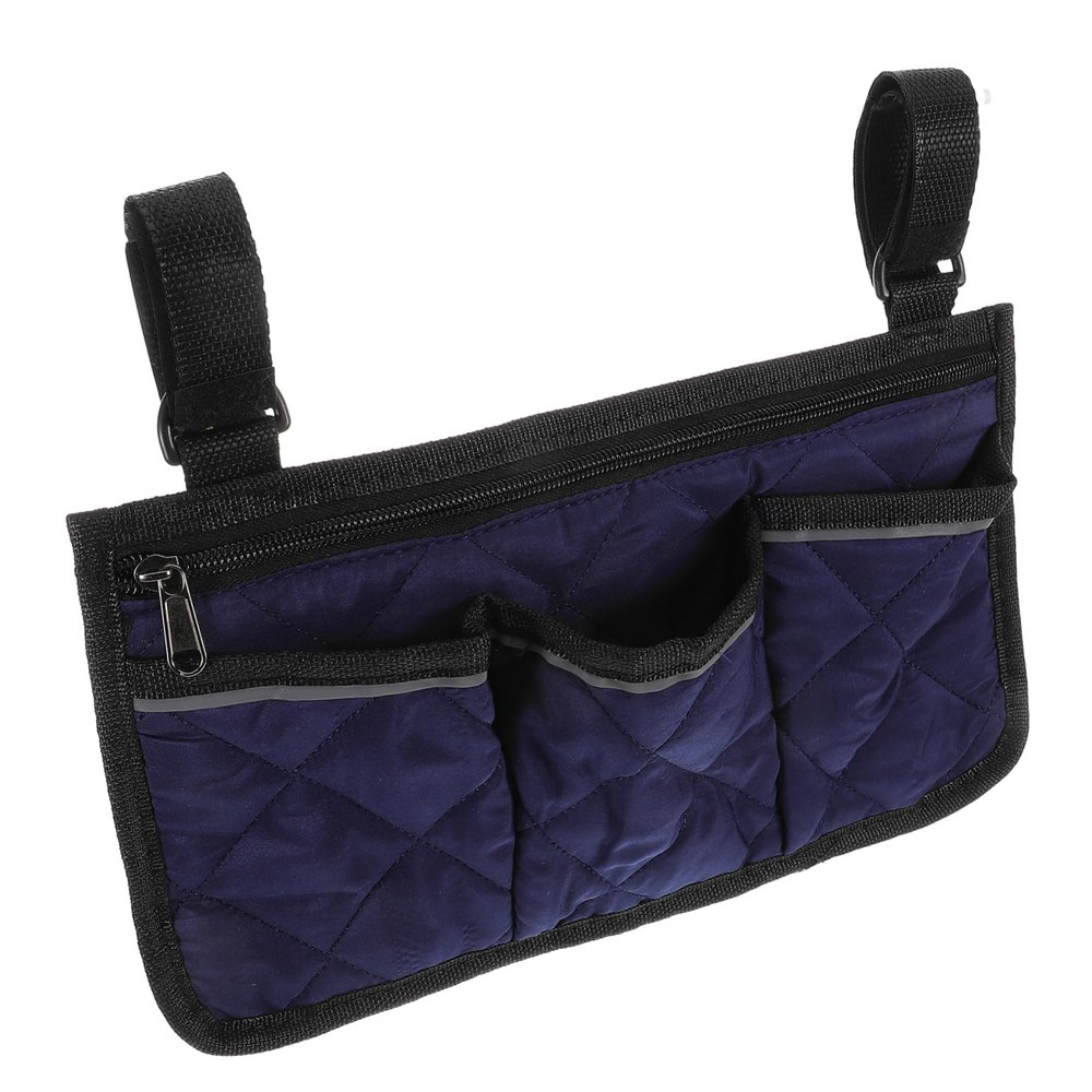 SKISUNO Wheelchair Side Bag with Spacious Pockets Armrest Organizer Pouch for Daily Use Heavy-Duty Storage for Wheelchairs and Walkers