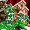 Yarcony Dog Christmas Wrapping Paper Roll, Green Wrapping Paper, Reversible Elegant Skiing Puppy and Polka Dot Design Kid Christmas Gift Wrap Paper for Winter Holiday, Dog Lover (17 Inch X 33 Feet) view 2